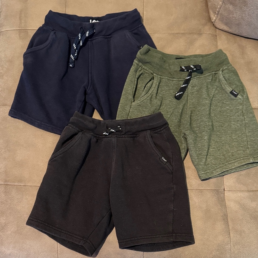 Lee Boys 3-Pack Knit Shorts in Navy, Olive Green, and Black